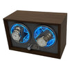 Rotating LED Wooden Watch Winder Box for 2 Watches