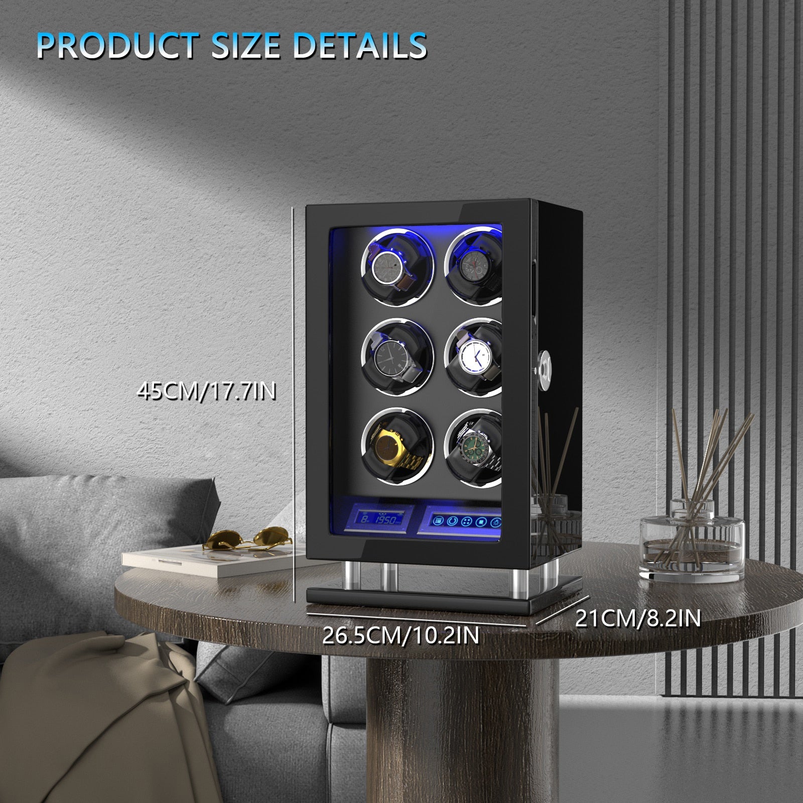 Fingerprint Automatic Winder with 3/4/6/8/12 Touchscreen Safe Box