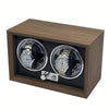 Rotating LED Wooden Watch Winder Box for 2 Watches